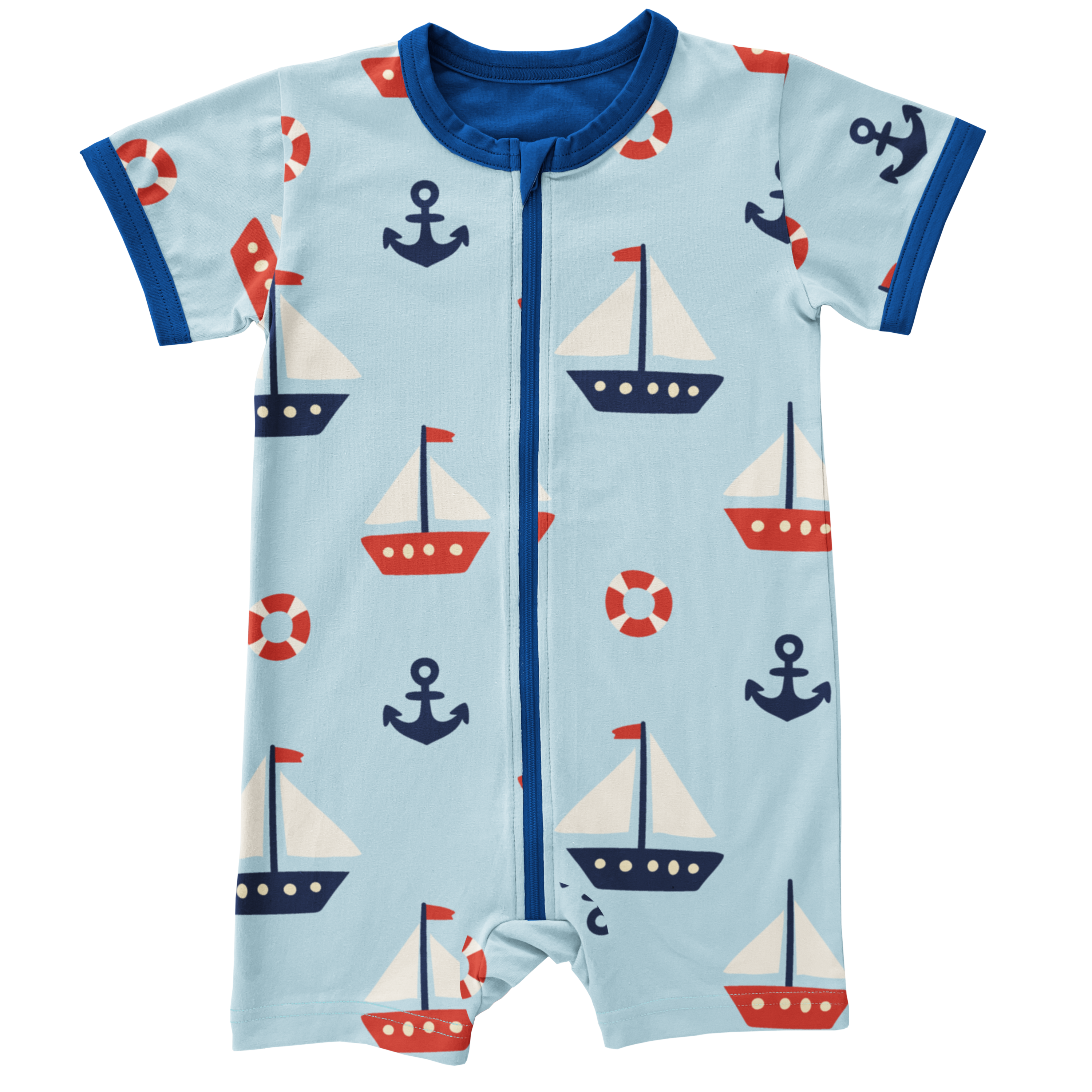 Rompersuit Zipper SS SAILBOAT