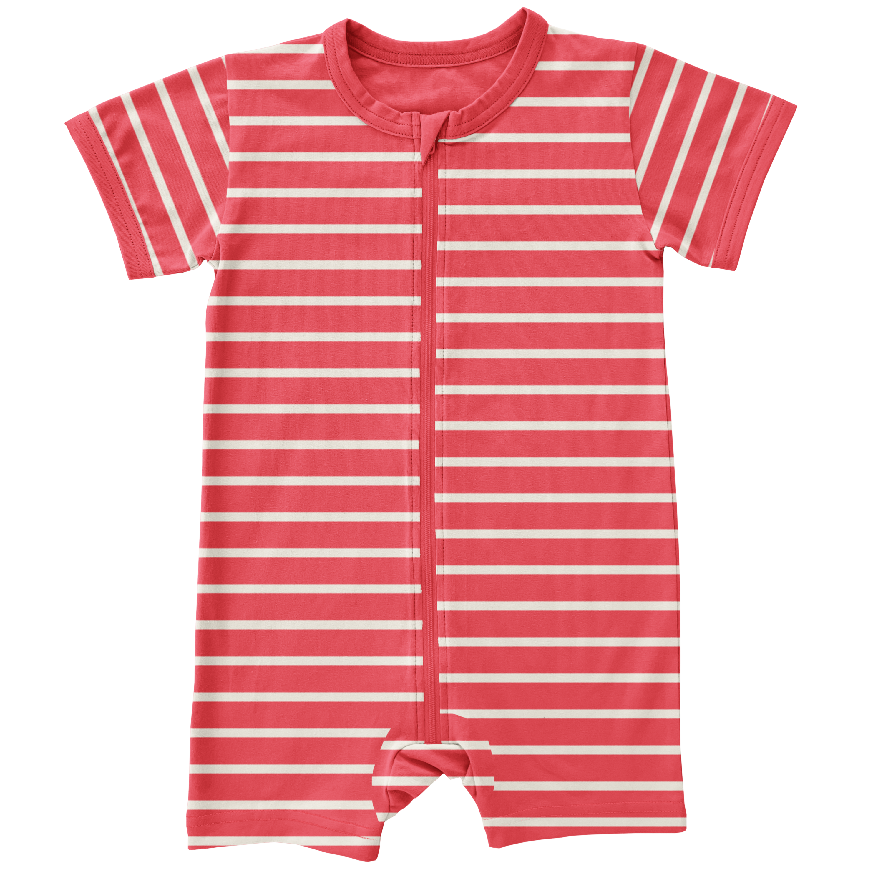 Rompersuit Zipper SS Stripes STRIPES RED