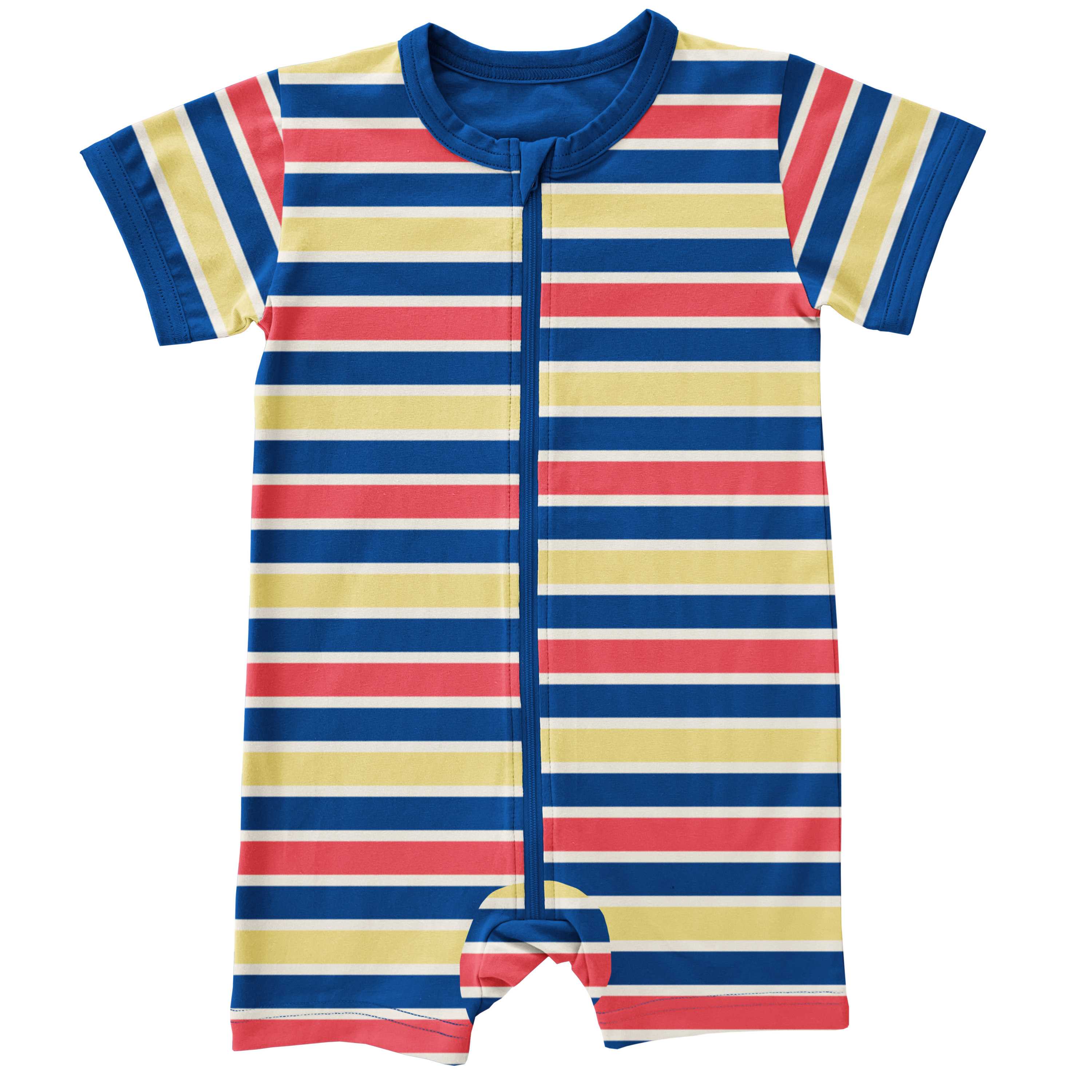 Rompersuit Zipper SS Stripes STRIPES MIX BLUE