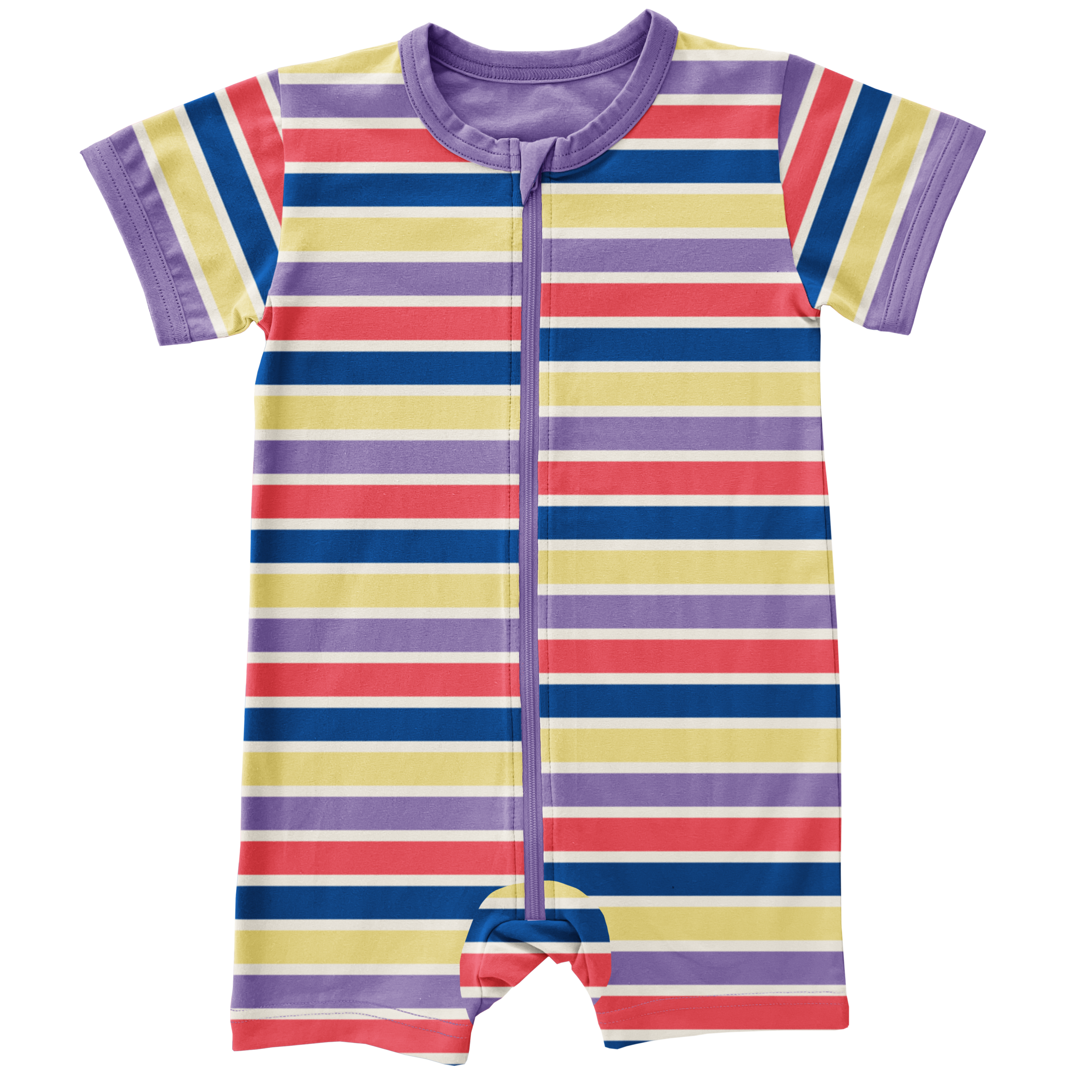 Rompersuit Zipper SS Stripes STRIPES MIX PURPLE
