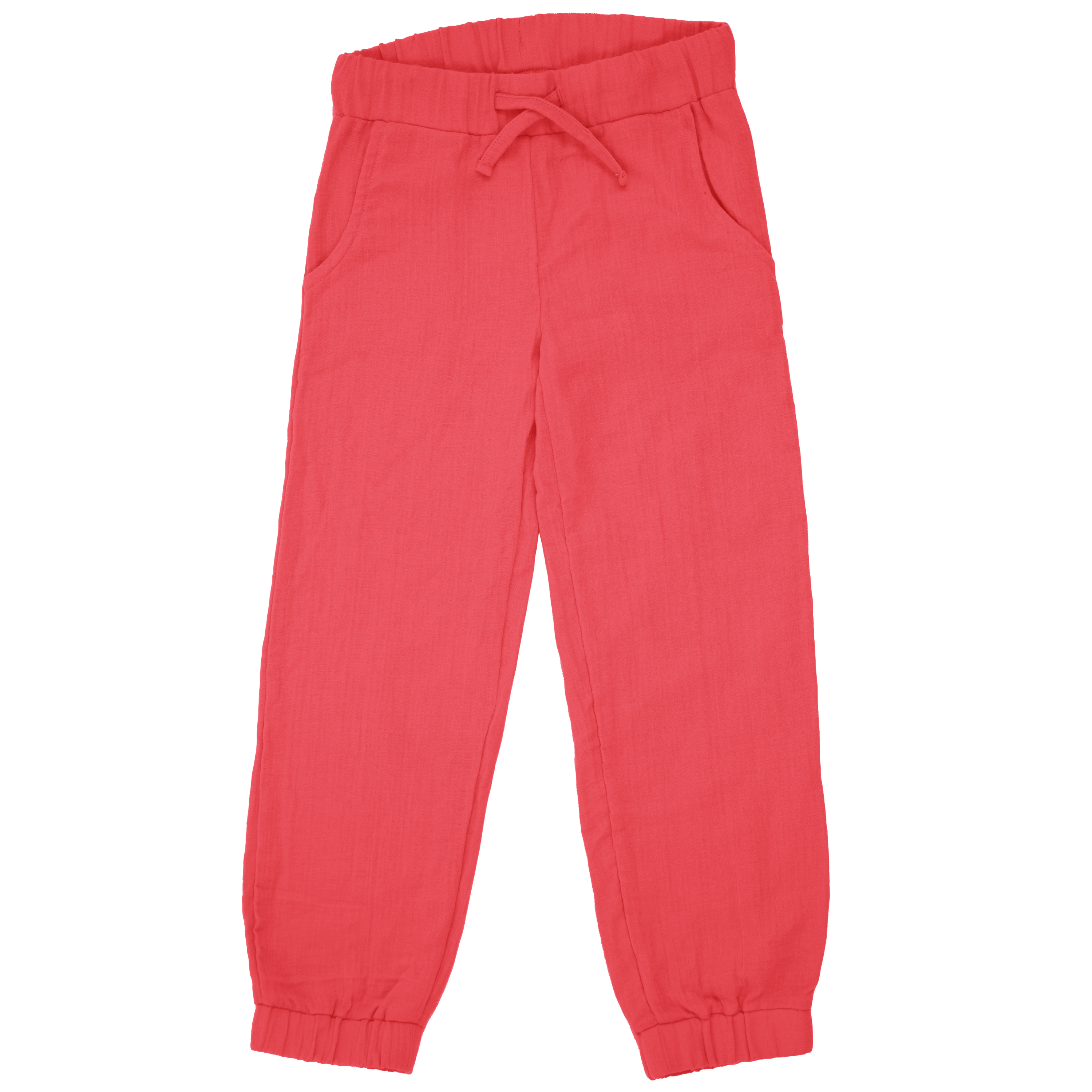 Pants Muslin Solid RED
