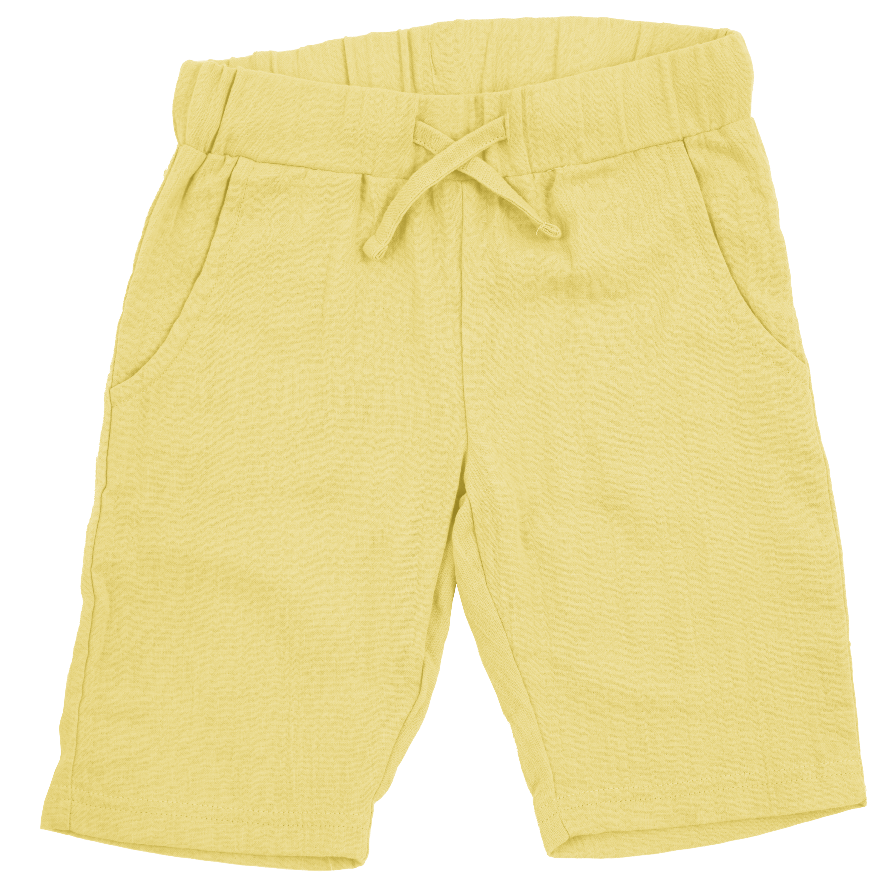 Shorts Knee Muslin Solid YELLOW